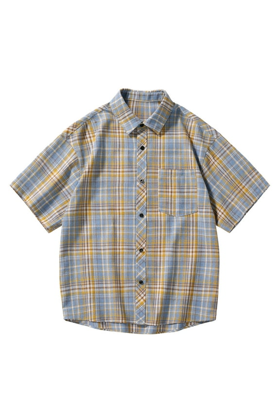 Polo Shirts for Men Popular Men Summer Tops Mens Knit Shirts Long Sleeve Dark Undershirt Pack Compression Guard Long Sleeve Rayon Shirt May Thin Full T for Polyester Yellow 2XL