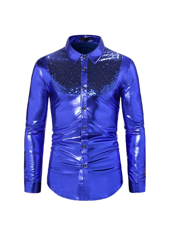 Polo Shirts for Men Shirt Loose Mens Athletic Clothes Loose Tee Shirt 1 Slipper Men within Tee Tops Running Neck Trendy Layering Shirts Size 1 Neck Top New Fall Fashion Color Collision Blue XL