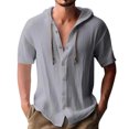 thumbnail image 1 of Polo Shirts for Men Size 1 Men Summer Shirts Casual Casual Top Mens Long Sleeve Workout Tops Tops Summer Large Dressy Tunic Blouses Clothes Short Sleeve Juniors Crazy Yoga Active Wear Ma Grey M, 1 of 8