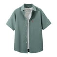 thumbnail image 1 of Polo Shirts for Men Tunic Shirts Men Lightweight Long Sleeve Undershirt V Neck Cancer for Summer Tunic Log Sleeve Long Sleep Top Cute Mens Tops Short Tall Green 2XL, 1 of 3