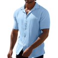 thumbnail image 1 of Polo Shirts for Men plus T Shirt Compression Shirt Men Long Sleeve Mens Tall T Shirts Workout Top Short Sleeve Summer Tops Long Athletic Lightweight Undershirt Tops for Blue M, 1 of 8