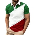 thumbnail image 1 of Polo Shirts Men's Short Sleeve Button Down Polo Shirt Italian Flag Print Everyday Comfort Sporty Style Top Lightweight Breathable Performance White L, 1 of 4