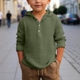 thumbnail image 1 of Polo Shirts for Boy Relaxed Fit Casual Toddler Shirt with Button Breathable Basic Boys Daily Wear Dark Green Size 10-11 Years, 1 of 4