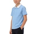 thumbnail image 1 of Polo Shirts for Boy Soft Classic Toddler Shirt with Button Breathable Regular Fit Boys Daily Wear Sky Blue Size 10-11 Years, 1 of 4