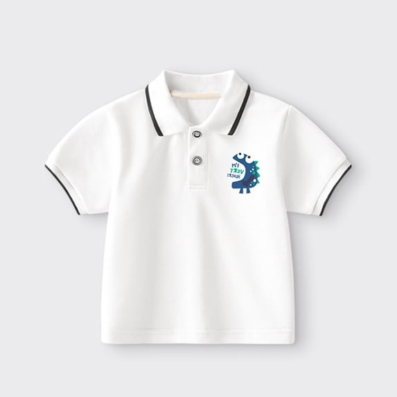 Polo Shirts for Boy Soft Classic Toddler Short Sleeve Shirt Breathable Regular Fit Summer Daily Wear White Size 4-5 Years