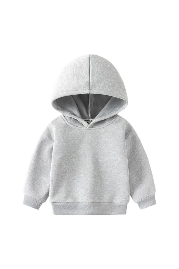 Polo Shirts for Boys 10-12 Toddler Boys Girls Long Sleeve Solid Hoodie Tops Fall Winter Clothes Grey, 4-5 Years