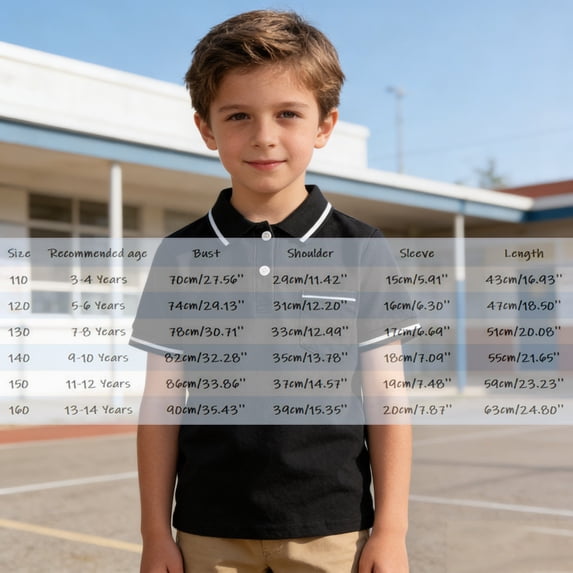 Polo Shirts for Boys Black Button Down Girls Short Sleeve Shirt Kids Uniform Shirts for Boys Casual Collared Shirt Kids Boy Shirts Size 4T