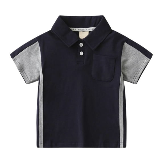 Polo Shirts for Boys Boys Short Sleeve Shirt Boys' Color Block Shirt Boys Shirt for Boys 4-5 Years