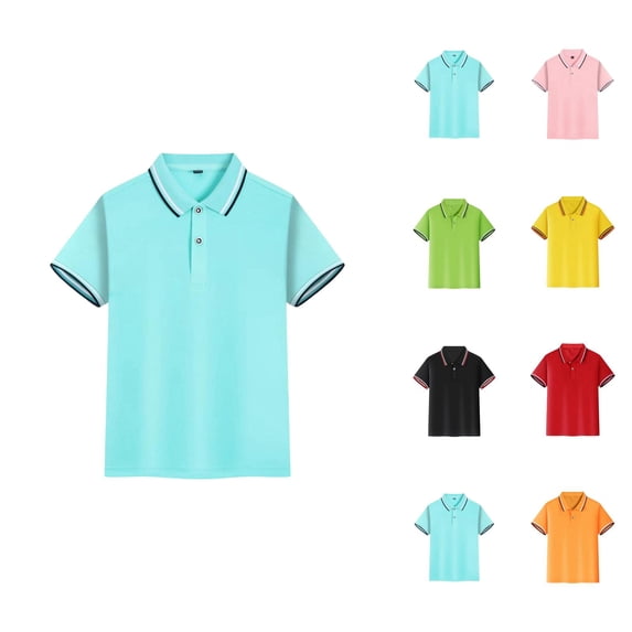 Polo Shirts for Boys Collared Short Sleeve T Shirt Casual Lightweight Summer Boys Fashion Shirt