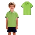 thumbnail image 1 of Polo Shirts for Boys Green Button Down Short Sleeve Polo Shirt Uniform Shirt Casual Tops Kids Boy Clothes 9-10 Years, 1 of 4