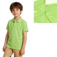 thumbnail image 1 of Polo Shirts for Boys Green Button Down Short Sleeve Polo Shirts Graduation Shirts Casual Collared Shirts Kids Size 9-10 Years Boys Clothes, 1 of 8