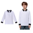 thumbnail image 1 of Polo Shirts for Boys Long Sleeve Black Boys Button down Shirt Casual Collared Shirts School Uniform Shirts Boys 3-4 Years Shirts, 1 of 3