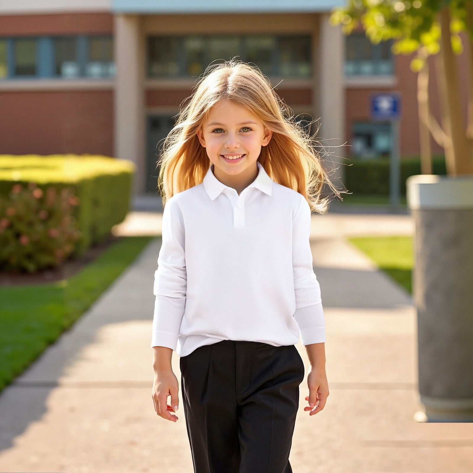 childrens white dress shirts Boy's Blue Label Pinpoint Non-Iron Shirt French Cuff / Slim / 8 This white shirt will add charm and sophistication to his look The Children's Place Boys Uniform
