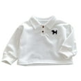 thumbnail image 1 of Polo Shirts for Boys Long Sleeve White Button up Shirt Boys Boys Fall Shirts Baby Boys Clothes 6-9 Months, 1 of 4