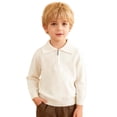 thumbnail image 1 of Polo Shirts for Boys Long Sleeve White Shirt Boys Collared Shirt Classic 3-4 Years Boys Shirts, 1 of 6