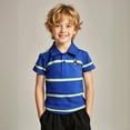 thumbnail image 1 of Polo Shirts for Boys Short Sleeve Boys Stripes Button down Shirt School Uniform Shirts Casual Collared Shirt Tween Boys Clothes Size 10-11 Years, 1 of 3