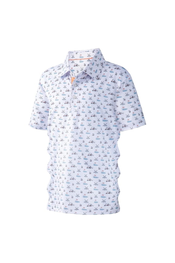 Polo Shirts for Boys Short Sleeve Rib Collar All Over Print Graphic Tees Summer Casual Stylish Breathable Kids Polos Size 13-14Y