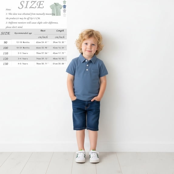 Polo Shirts for Boys Sky Blue Girls Short Sleeve Tops School Uniform for Boys Classic Kids Summer T-Shirts 4T