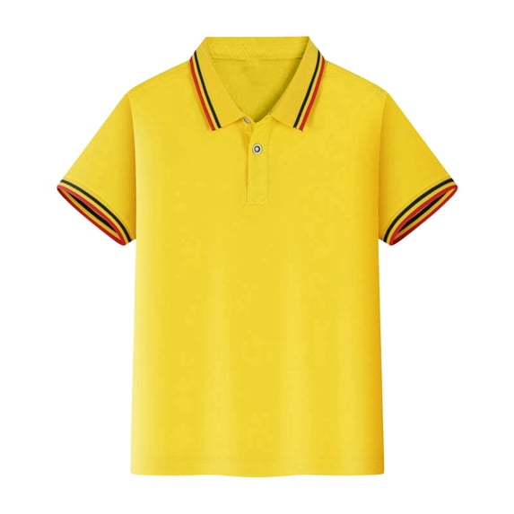 Polo Shirts for Boys Vintage Knit Golf School Uniform Button Closure Shirt for Boy Beach Holiday Top Yellow XXXL20