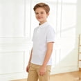 thumbnail image 1 of Polo Shirts for Boys White Girls Short Sleeve Shirts School Uniform Shirts Casual Collared Shirt Boys Clothes 14-15 Years, 1 of 5