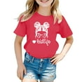 thumbnail image 1 of Polo Shirts for Girls 10-12 Girls Cute Graphic Print Round Neck Short Sleeve Tee Summer Casual T Shirt Z4-Hot Pink, 110, 1 of 4