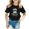 thumbnail image 1 of Polo Shirts for Girls Size 8 Kid Girls Cute Graphic Printed Round Neck Short Sleeve Tee Summer Casual T Shirt Tops Z3-Black, 110, 1 of 4