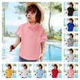 thumbnail image 1 of Polo Shirts for Kids Short Sleeve Lapel Casual Trendy Tshirts Summer Soild Color Regular Fit Lightweight Top, 1 of 5