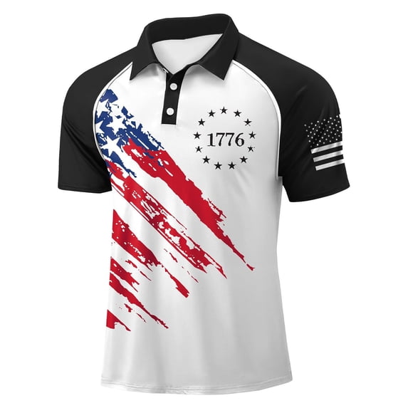 Polo Shirts for Men 250 Anniversary Us Flag Button Up Short Sleeve Polo T Shirts Independence Day 4th Of July T Shirts