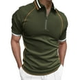 thumbnail image 1 of Polo Shirts for Men Big and Tall Men Summer Fashion Loose Lapel Zipper Short Sleeve Top T Shirt, 1 of 4