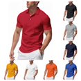 thumbnail image 1 of Polo Shirts for Men Casual Short Sleeve Cotton Pique Buttons down Golf Shirts Quick Dry Classic Fit Performance solid T-Shirt Red XXL, 1 of 9