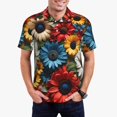 thumbnail image 1 of Polo Shirts for Men, Colorful Fabric Sunflowers Cuteness Casual Mens Polo Shirts Short Sleeve Button Down Classic Mens Golf Polo Shirts, 1 of 7