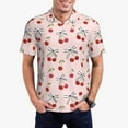 thumbnail image 1 of Polo Shirts for Men - Cute Red Berry Bow Tie Classic Mens Polo Shirts Casual Short Sleeve Button Down Mens Golf Polo Shirts, 1 of 7