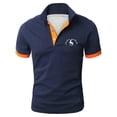 thumbnail image 1 of Polo Shirts for Men Deer Print Summer Business Casual Short Sleeve Loose Fit with Button Spring Summer Collar Golf T Shirts for Man Navy XL, 1 of 3