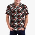thumbnail image 1 of Polo Shirts for Men, Houndstooth Green Red Cuteness Casual Mens Polo Shirts Short Sleeve Button Down Classic Mens Golf Polo Shirts, 1 of 7