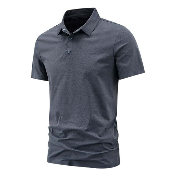 Polo Shirts for Men Ice Silk Smoothing Comfortable Button Collared Short Sleeve Top Casual Summer Lightweight Shirts for Men