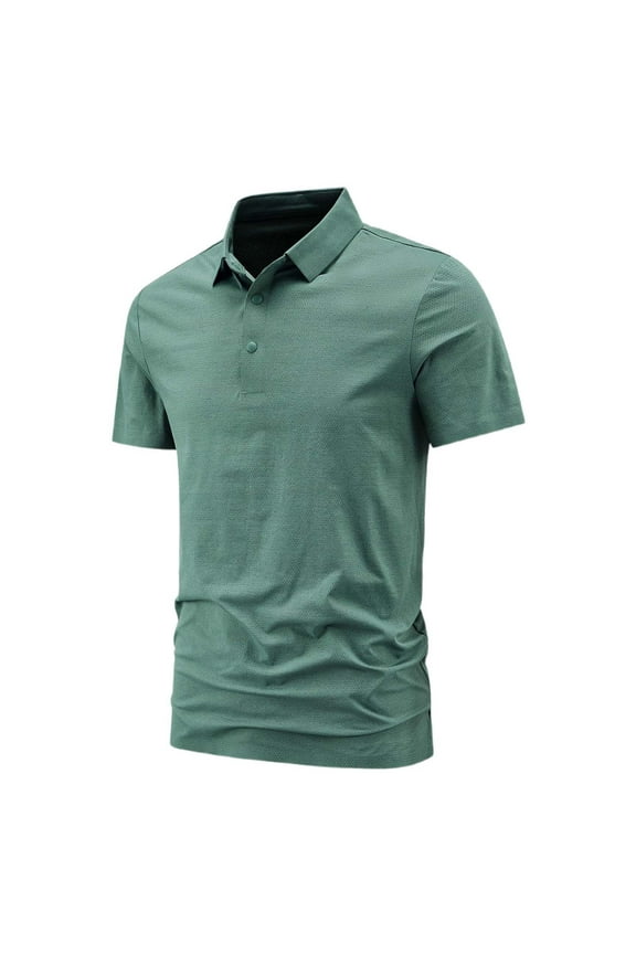 Polo Shirts for Men Ice Silk Smoothing Comfortable Button Collared Short Sleeve Top Casual Summer Lightweight T Shirts for Man