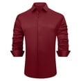 thumbnail image 1 of Polo Shirts for Men Long Sleeve Shirts Dark Shirt Long Sleeve Fitness Shirt Men Bulk Summer Large Large T Mens Athletic Pack Thin Tee Red 43, 1 of 4