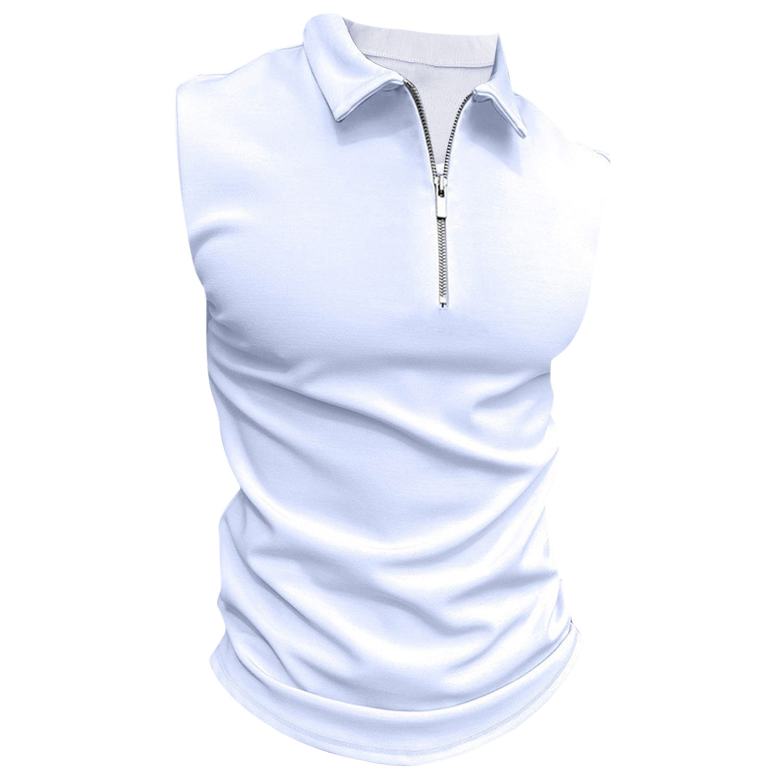 Polo Shirts for Men, Men's Casual Solid Color Sleeveless Lapel T Shirt