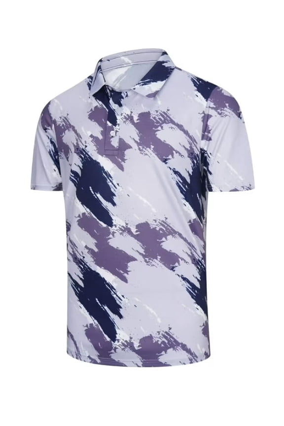 Polo Shirts for Men Print Short Sleeve Polo Quick Dry UPF 30+ Collared Work Shirts S