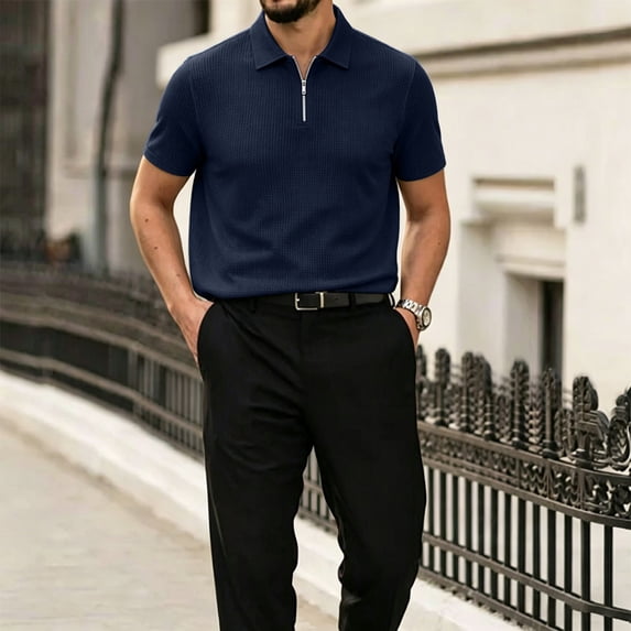 Polo Shirts for Men Quick Dry Short Sleeve Casual Golf Shirt Stretch Moisture Wicking Performance Collared Tshirts
