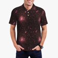 thumbnail image 1 of Polo Shirts for Men, Red abstract Starry sky shining Cuteness Casual Mens Polo Shirts Short Sleeve Button Down Classic Mens Golf Polo Shirts, 1 of 7