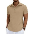 thumbnail image 1 of Polo Shirts for Men - Royally Comfortable - Premium Bamboo Cotton Fabric - Soft Cotton Blend - Classic Fit Short Sleeve Khaki, 1 of 8