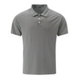 thumbnail image 1 of Polo Shirts for Men Short Sleeve Button Down Tees Shirts Basic Grey Men Casual Outfits, 1 of 6