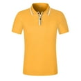 thumbnail image 1 of Polo Shirts for Men Short Sleeve Button Tees Shirts Loose Fit Yellow Men's Fashion, 1 of 7