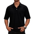 thumbnail image 1 of Polo Shirts for Men Short Sleeve Collared Golf Shirt Work Performance Athletic Polos with Pocket Black 3XL, 1 of 7