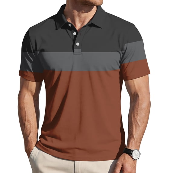 Polo Shirts for Men Short Sleeve Collared Golf Shirt with Pocket Moisture Wicking Quick Dry Performance Polos