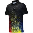 thumbnail image 1 of Polo Shirts for Men Short Sleeve UPF 30+ Summer Golf Shirt Dry Fit Print Polos Blue XL, 1 of 7
