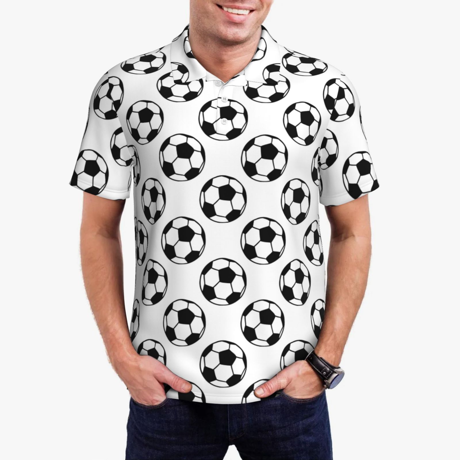 Boohoo Slate Blue Mesh Raglan Collard Football Mens Polo Shirt main image 0