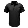 thumbnail image 1 of Polo Shirts for Men Solid Cotton Linen Short Sleeve Pull-On Golf Tees Tops Business Casual Lightweight Vacation T-Shirts with Pocket, 1 of 7
