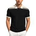 thumbnail image 1 of Polo Shirts for Men Summer Colour Block Sports Casual Short Sleeve Top Slim Fit Stretch Button Collared Golf Mens Shirts, 1 of 6